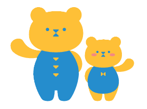 手を挙げる明日香のくまさん親子